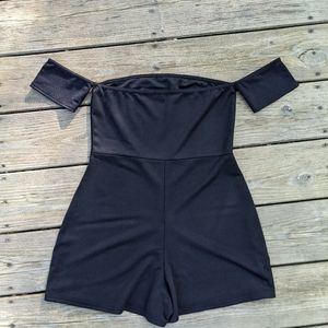 Black off the shoulder romper